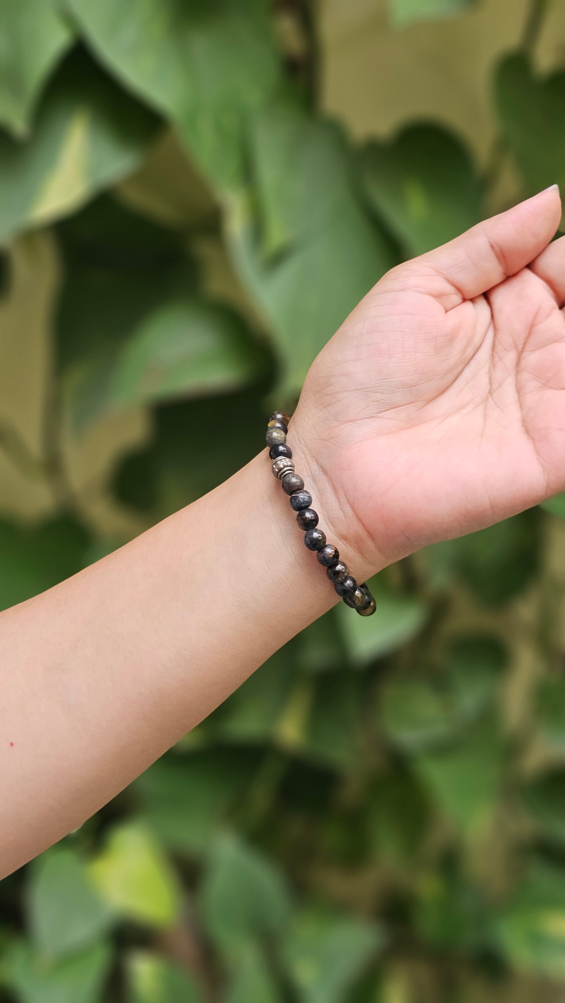 Blue Tiger's Eye (Hawk’s Eye) Bracelet