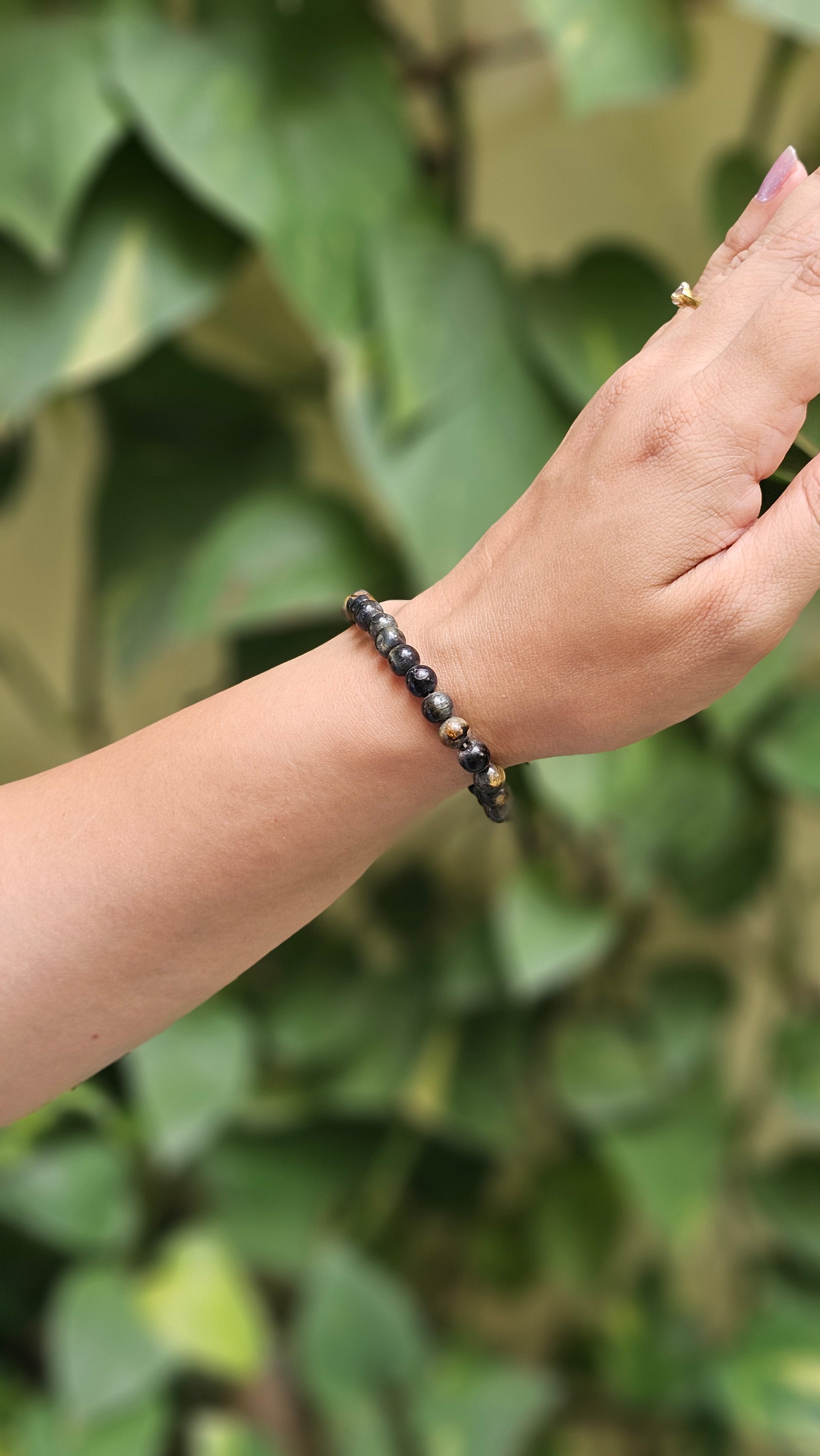 Blue Tiger's Eye (Hawk’s Eye) Bracelet